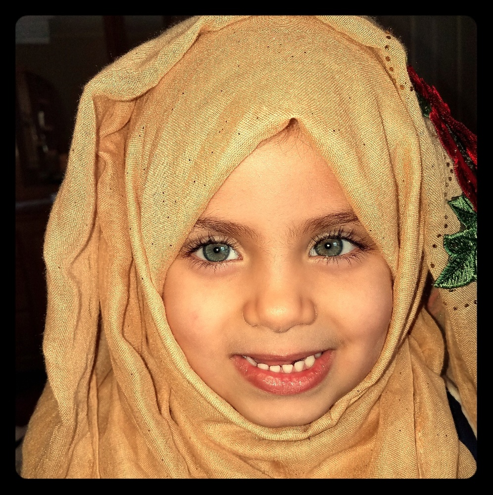 Womens Hijab w/ Rose design. Elegant Arab scarf.